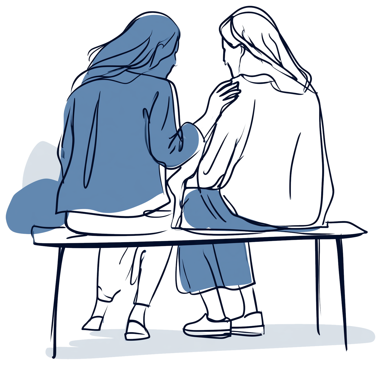 Illustration: Zwei Menschen im Gespräch auf Augenhöhe